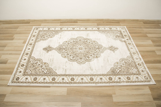 Dywan Elisa PF17B Brown/Gold Złoty Krem Ornament