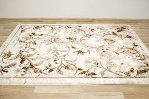 Dywan Modena 5524 l.grey/l.brown Krem Brąz Szary Liście Palm Marmur