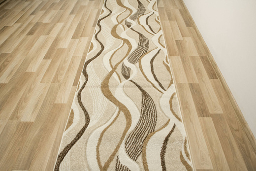 Chodnik Amelia B178A Beżowy Brązowy Wstęgi Fale szerokość 80 cm