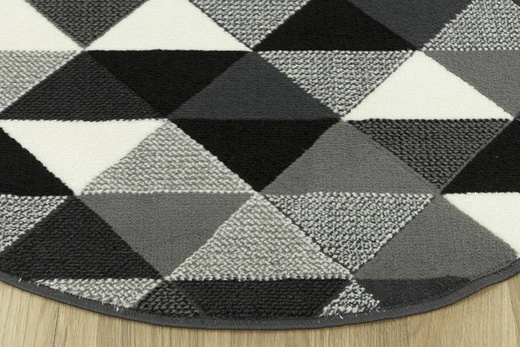 Okrągły Dywan Luna 503430/56911 trójkąty grey
