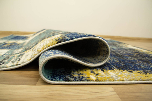 Dywan Victoria 7561A cream/blue Abstrakcyjny PrzecieranyKrem Turkus Żółty