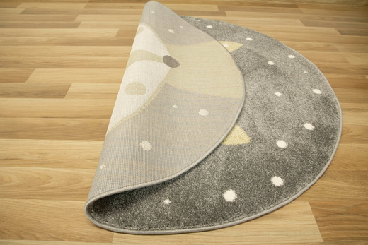 Okrągły Dywan Lima E177A l.grey/yellow Lisek Żółty Szary