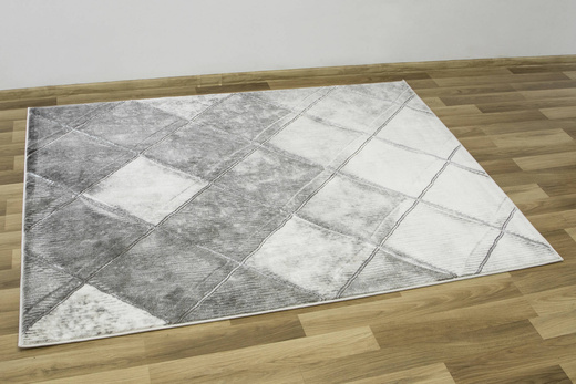 Dywan Felix 9313A m.grey/l.grey Lśniący Szary Krem Romby