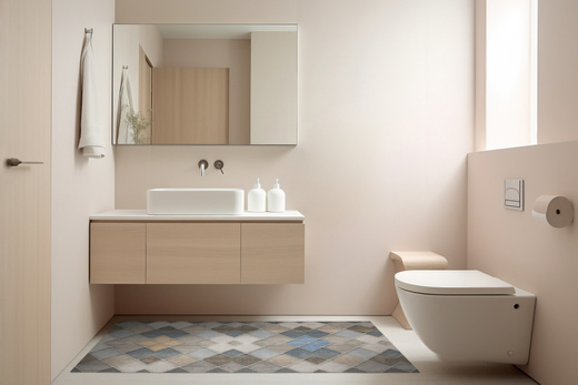 Antypoślizgowy Dywanik Łazienkowy Kuchenny Mata Magic M2 Szary Beż Romby