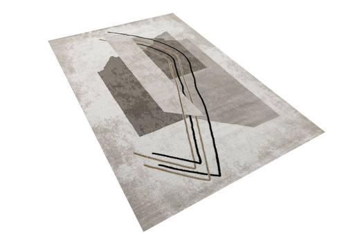 Dywan Kashmir KR168S Vizon/Black Szarobeżowy Złoty Abstrakcja