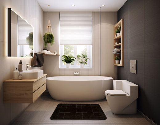 Dywanik Łazienkowy Teramo Wenge Brąz Kwadraty