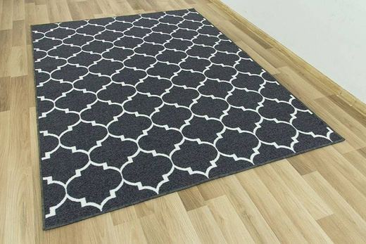 Wykładzina Clover 29 ciemny szary kremowy koniczyna marokańska szerokość 4 m