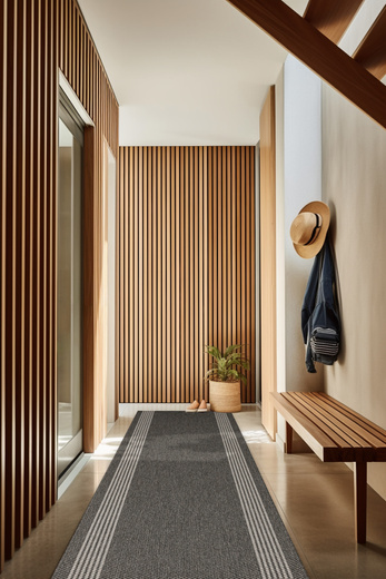 Chodnik Sznurkowy Antypoślizgowy Natura Loper 3427 Grafit Krem Paski szerokość 67 cm