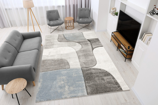 Dywan Kandy N381A l.grey/blue Szary Niebieski Fryz