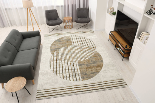 Dywan Verano H538A cream/l.beige Beż Krem Szary Okręgi