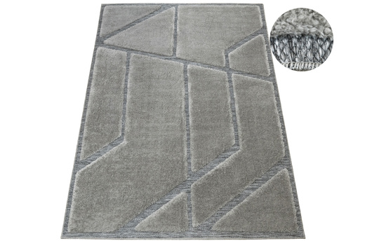 Dywan Shaggy Lula Soft IM89A L.Grey/L.Grey Szary Geometryczny Trójkąty