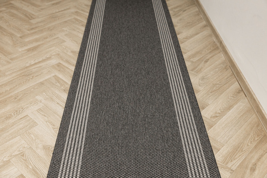 Chodnik Sznurkowy Natura Loper 3427 Grafit Krem Paski szerokość 80 cm