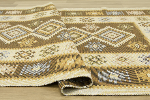 Dwustronny Dywanik Chodniczek Kilim Romby Miód