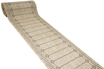 Sznurkowy Chodnik Terra Aztec Linie 04 Beż Grafit szerokość 100 cm