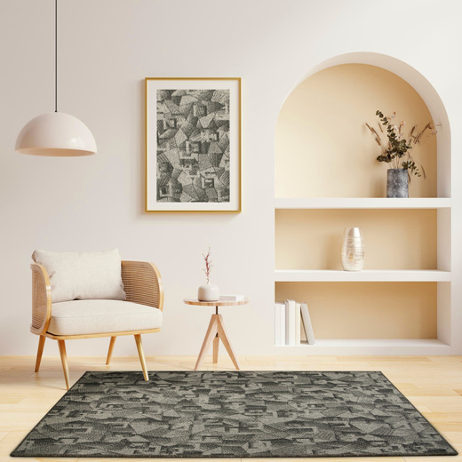 Wykładzina Flamingo 74 Dark Grey Ciemny Szary Czarny szerokość 4 m