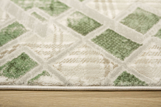 Dywan Garda P1149 Green Zieleń Beż Romby Marmur