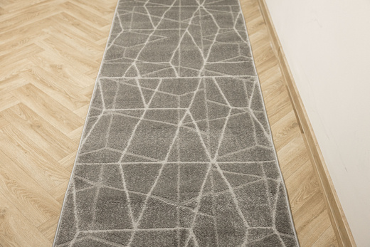 Chodnik Aruba G162A d.grey/grey Szary Romby Linie szerokość 80 cm