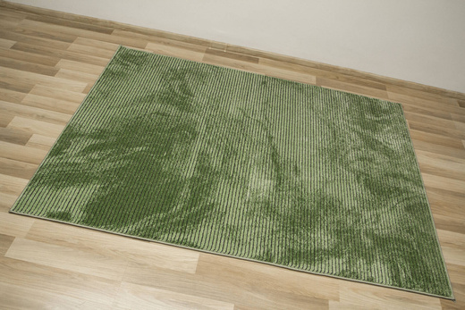 Dywan Teno QP044 Dark Green Paski Przecierany Marmur