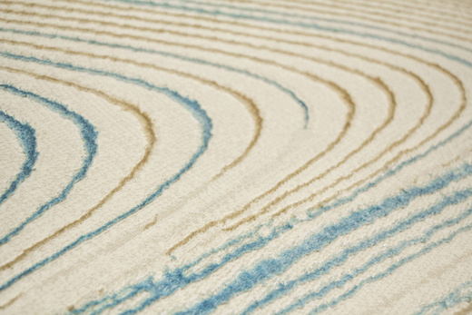 Lśniący Dywan Allora Plus G379A cream/blue Beż Krem Turkus Linie