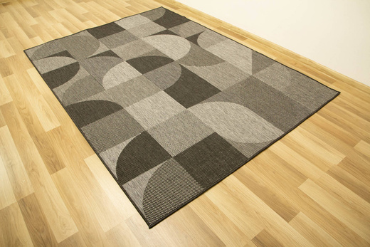 Dywan Dwustronny Sznurkowy Brussels 205498/11010 night silver Szary Grafit Geo Outdoor