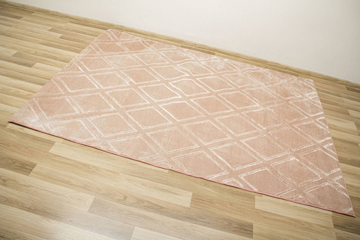 Dywan Palace 504377 Róż Pudrowy Pluszowy Romby