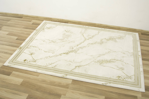 Lśniący Dywan Allora Plus B839A cream/gold Marmur Beż Krem Złoto