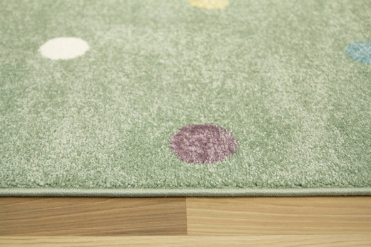 Dywan Dziecięcy Lima C275A green/lila Pistacjowy Kropki