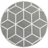 Antypoślizgowy Okrągły Dywan Cubes Jasny Szary 19