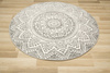 Okrągły Dywan Lima G757A l.grey/white Mandala Szary Krem