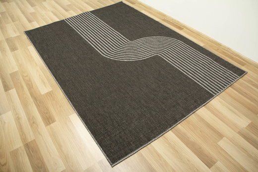 Dywan Dwustronny Sznurkowy Brussels 205631/11020 night silver Szary Grafit Fala Outdoor