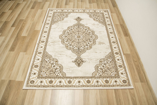 Dywan Elisa PF17B Brown/Gold Złoty Krem Ornament