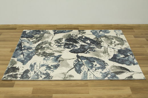 Dywan Liście Szaro-Granatowe akwarela