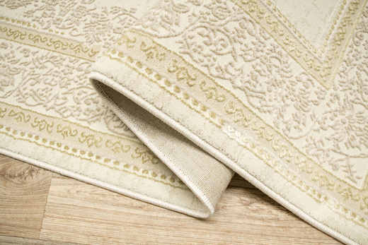 Lśniący Dywan Allora Plus F344A Cream/Cream Krem Beż Ornament