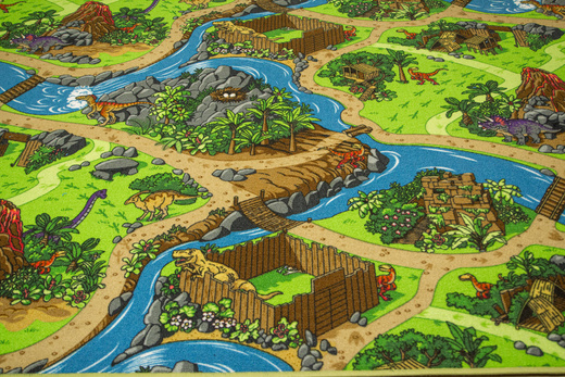 Dywan Dziecięcy Dino Wioska Dinozaurów