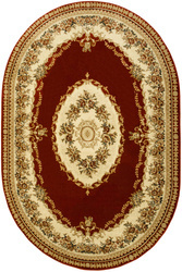 Owalny Dywan Super Rose 1898A red/cream Ornament Kwiatowy Czerwień Krem