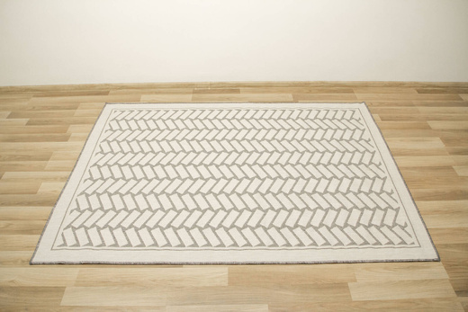 Dywan Dwustronny Sznurkowy Brussels 205855/10010 Silver Szary Krem Cegiełki Jodełka Outdoor