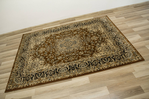 Dywan Super Rose 3544A brown/black Ornament Brąz Beż Czerń