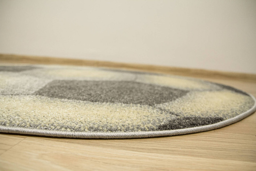 Okrągły Dywan Lima G758A l.grey/yellow Piłka Football Grafit Żółty Melanż