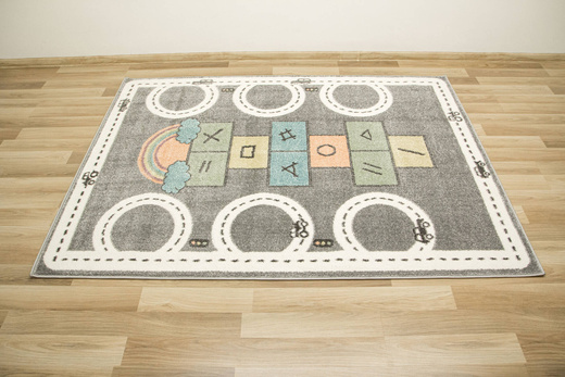 Dywan Dziecięcy Lima C260C l.grey/cream Uliczki klasy Szary Zielony