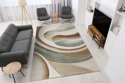 Dywan Agent 40436/610 Multi Krem Miedź Oliwka Fale