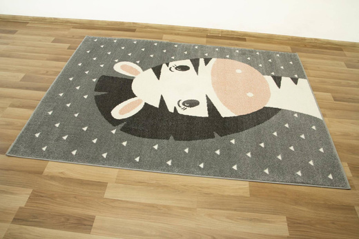 Dywan Dziecięcy Lima C885A l.grey/cream Zebra Róż Krem Szary