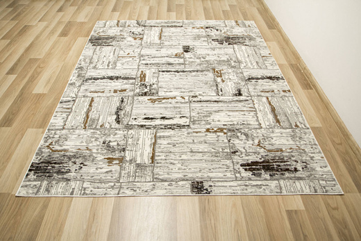 Dywan Modena 5309 bone/d.brown Krem Szary Złoty Przeciecierany Tynk