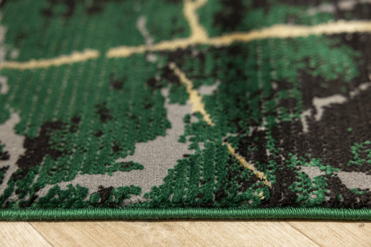 Dywan Diamond K8716Z Green Butelkowa Zieleń Złoty Marmur