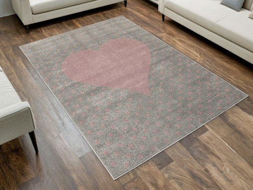 Dywan Dziecięcy Lima G930A l.grey/lila Szary Fiolet Serce