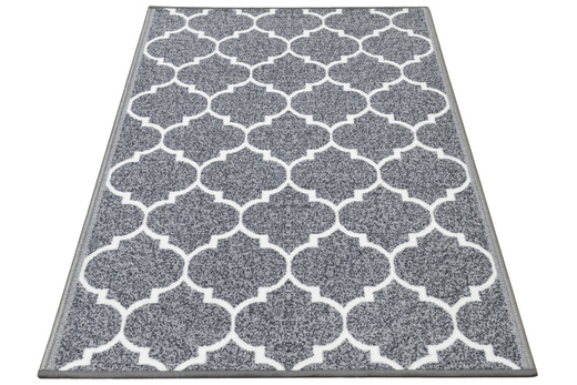 Antypoślizgowy Dywan Jasny Szary Koniczyna Marokańska
