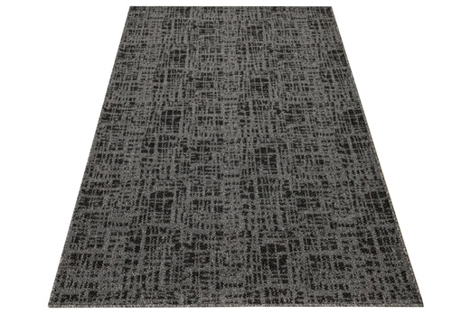 Dywan Pętelkowy Traffic 75 Czerń Grafit Kratka Melanż
