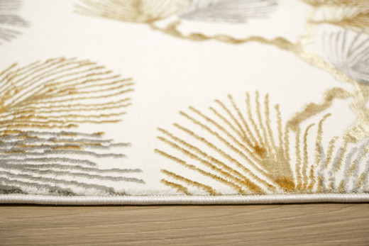 Dywan Elisa PF151 nehir/gold Krem Złoty Listki