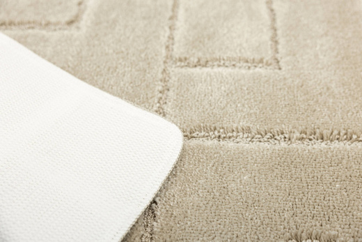 Dywanik Łazienkowy Antypoślizgowy Inez Light Beige Jasny Beż Geometria