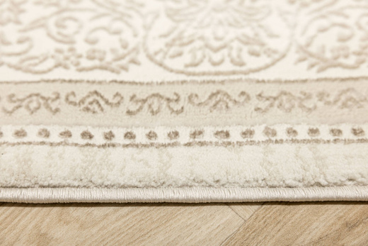 Lśniący Dywan Allora Plus F344A Ceam/Silver Krem Srebrny Kaszmir Ornament