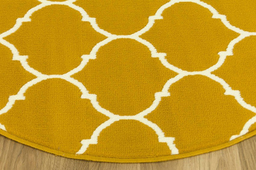 Okrągły Dywan Luna 502682/89955 mustard Musztardowo Kremowy